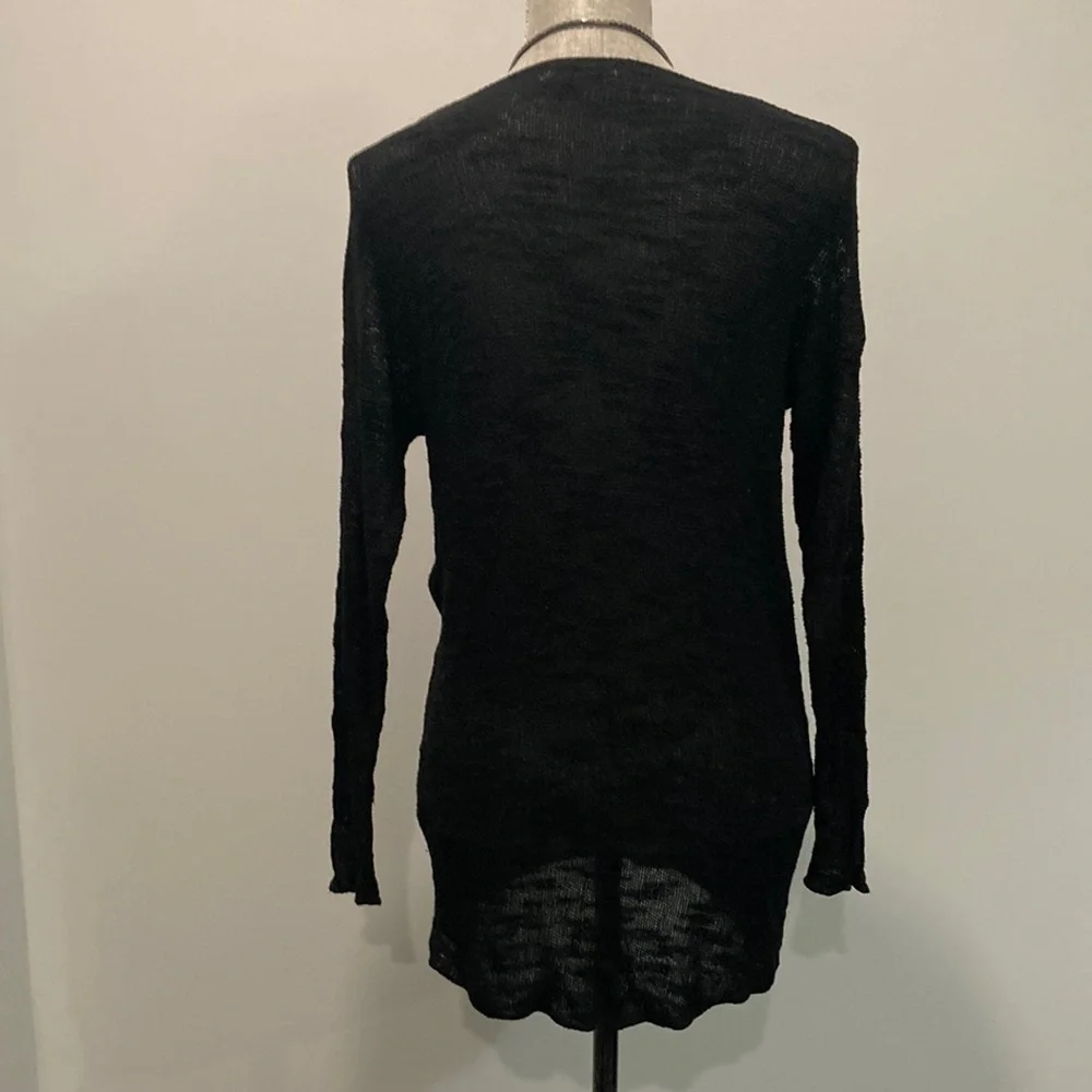 Zara Black V-neck Lightweight Long Sleeve Knit Sweater - Picture 5 of 14